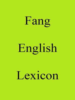 cover image of Fang English Lexicon
